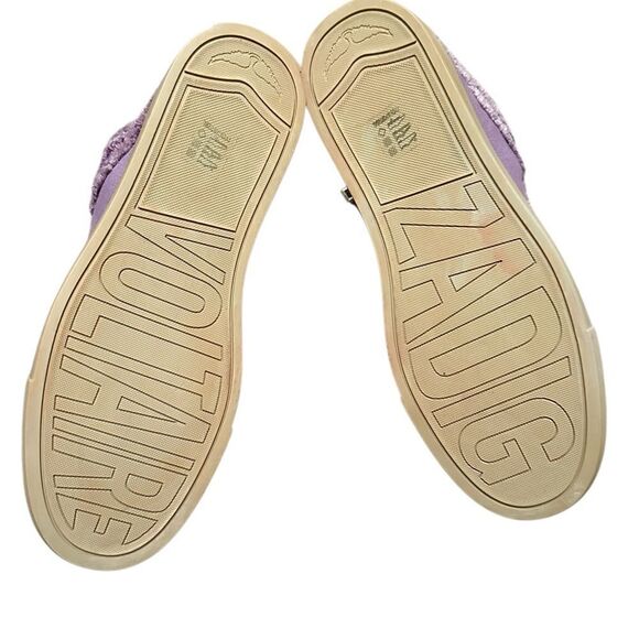 Zadig and Voltaire High Flash Canvas Boomerang Purple High Top Sneakers Size 40 - Picture 13 of 15